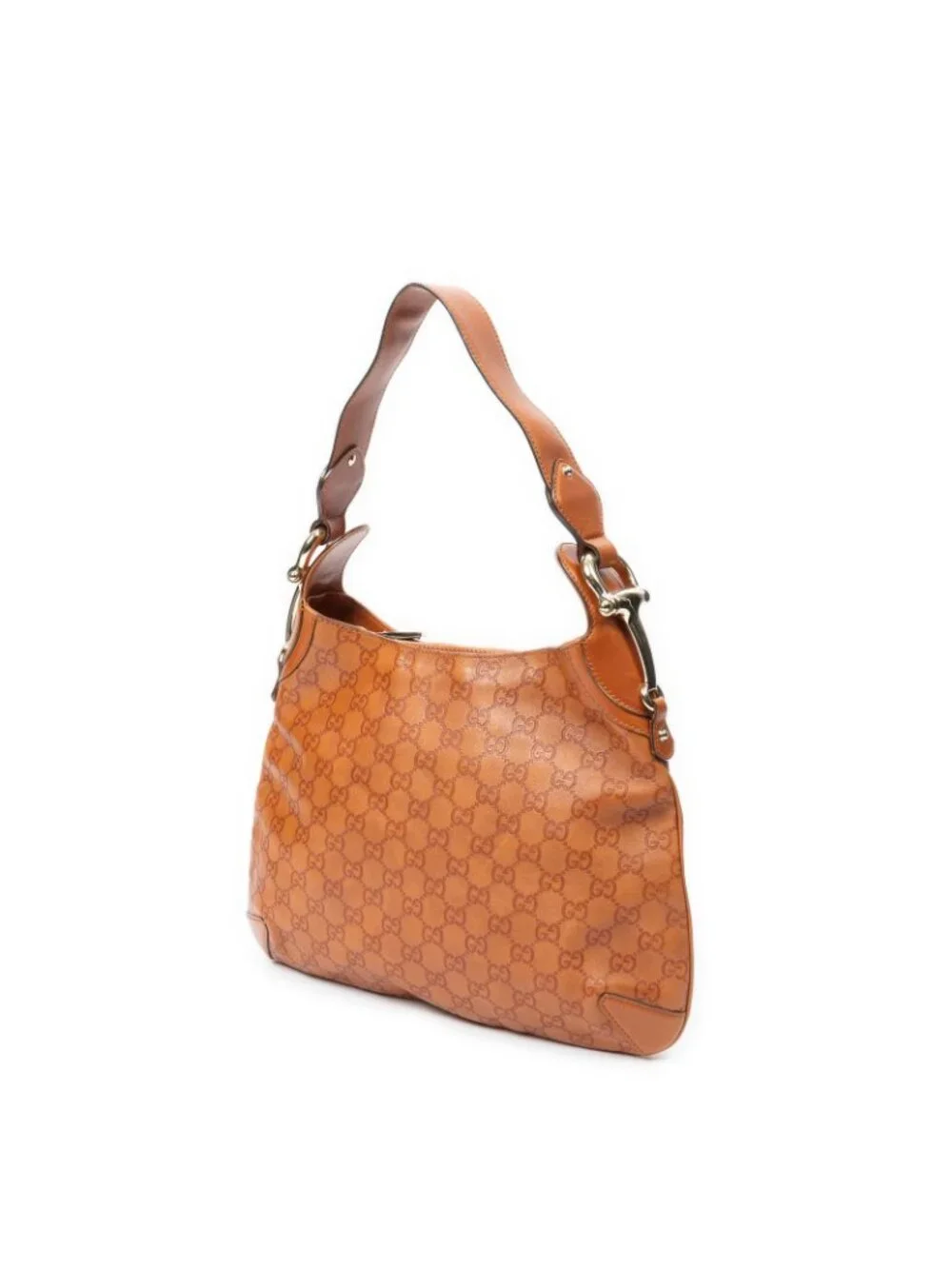 Gucci Horsebit Creole Hobo Orange Guccissima